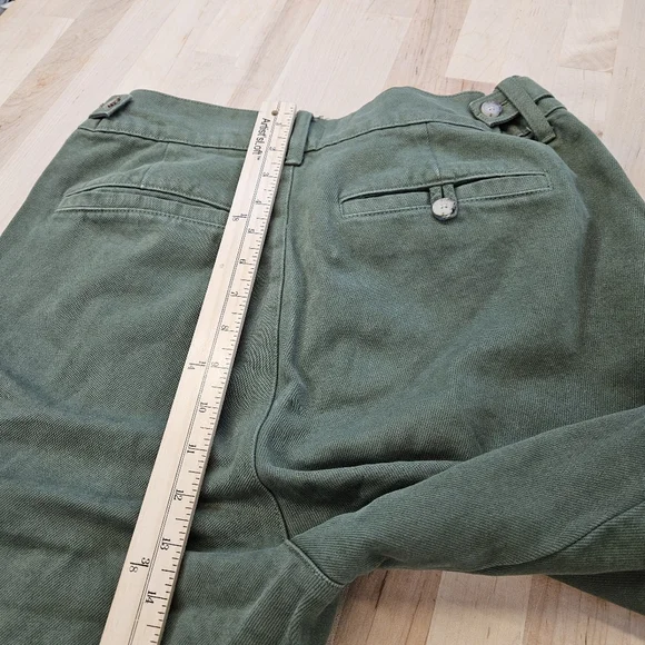 J.Crew Oarsman Military Camp Pant Cargo Pocket Twill Sz 28 Buckle Sides Olive - Picture 10 of 11